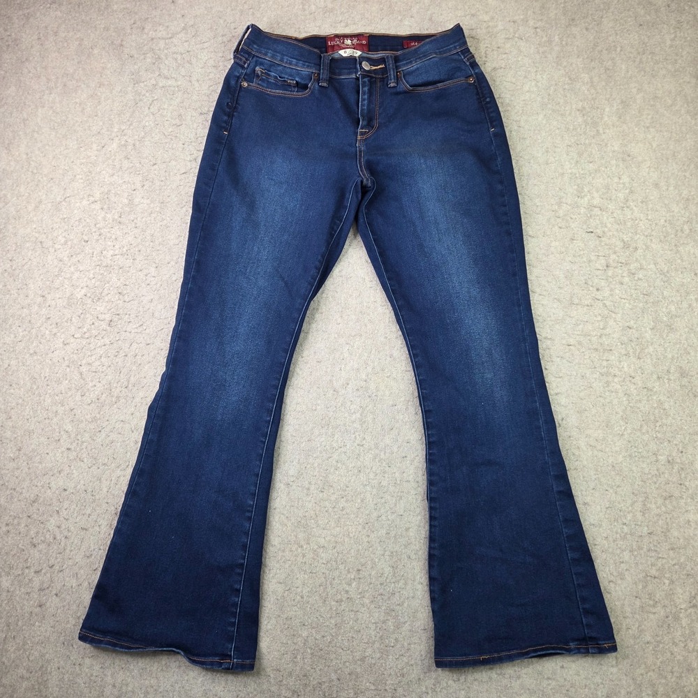Lucky Brand Sofia Boot Jeans Women's 8/29 Mid Rise Ankle‎ Blue Dark Wash Stretch